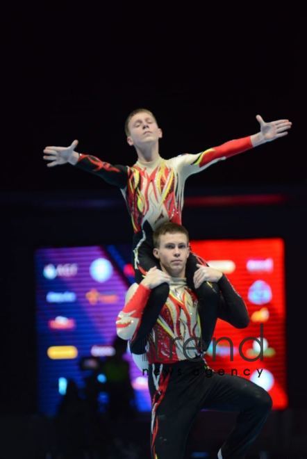 В Баку состоялась торжественная церемония открытия 12-х  Всемирных соревнований среди возрастных групп по акробатической гимнастике Азербайджан Баку 3 март 2022